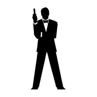 Leon Online Box James Bond Gun Post - Movie Decal [12cm Black] Vinyl Sticker for Car, Bike, iPad, Laptop, MacBook, Helmet