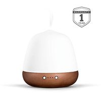 Essential Oil Diffuser 180ML handmade Ceramic&Beech Wood Aromatherapy Humidifier with adjustable mist mode&night light, waterless auto shut-off and timing set, silent fan. ZEIGGA LAB