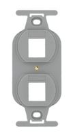 Leviton 41087-2GP QuickPort Duplex Type 106 Insert, 2-Port, Grey