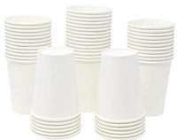 Locco Decor 9oz. Disposable White Paper Cups for hot and cold drinks coffee tea water cups ([ 150 Pack ])