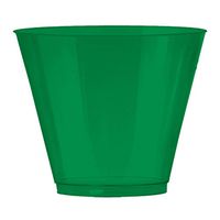 JAM PAPER Plastic Glasses Party Pack - 9 oz Tumblers - Green - 72 Hard Plastic Cups/Pack