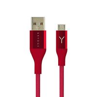 Brydge USB to Micro-USB Charging Cable | Nylon Braided | Kevlar Fiber Core | Quick Charge | 4FT/1.2M Long (Red)