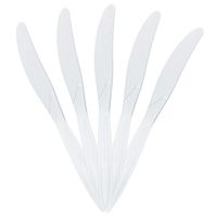 JAM PAPER Big Party Pack of Premium Plastic Knives - White - 100 Disposable Knives/Box