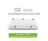 Cisco Meraki MR42E Cloud-Managed 3x3 MIMO 802.11ac Wave 2 Access Point with 3 Year Enterprise License