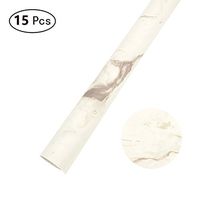 Zhi Jin Marble Colors Wrapping Paper Waterproof Art Flower Packaging Paper Set for Holiday Wedding 15 Sheets/Pack White