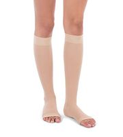 Jomi Compression, Unisex, Knee High Stockings Collection, 20-30mmHg Surgical Weight Open Toe, Full Wide Calf Petite Short 223 (XX-Large, Beige)