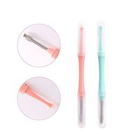 Exttlliy 2Pcs Plastic Portable Mini Ear Wax Removal Tool Double Head Ear Curette Earwax Cleaner Pick with Covers