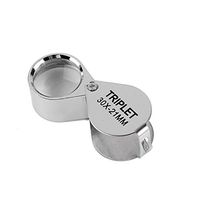 Magnifying Glass 30x21mm Magnifier Jewelers Gold Eye Tool Jewellery Folding Loupe Glass Lens Magnifying Triplet Glass Jewelry Diamond Handheld (Color : Chrome, Size : 1.410.7in)