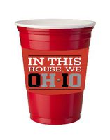 4 Pack of Vinyl Decal Stickers for Disposable Cups/Ohio State Buckeyes O-H-I-O In this House