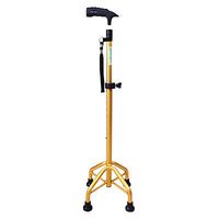 HANGERÂ Stick Old Man Four-Footed Stable Stick Aluminum 74cm-92cm, Gold