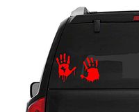 CustomDecal US Set of 2 Red Reflective Bloody Hand Print (M49) Zombie Outbreak Vinyl Decal Sticker Car/Truck Laptop/Netbook Window