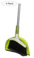 Casabella Basics Broom with Dustpan, Silver and Green (Fоur Расk)