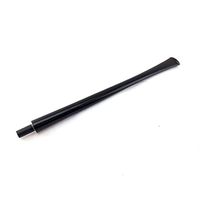 OLD FOX Middle Long Straight Ebonite Pipe Stem Replacement Black Mouthpiece for Churchwarden Briar Wood Rosewood Tobacco Pipe Fit 3mmMetal Filters BE0045