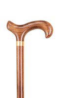 Derby Handle with Gold Collar and Solid Wood