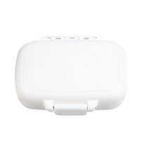 Portable 3 Slot Seal Folding Pill Box - Pill Case Organiser Tablet Container Family Daily Storage Organization Size Small (White)
