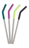 Klean Kanteen Straw 4-Pack, Stainless Steel with Safe, Removable Silicone Tips - 8mm Diameter - Multi-Color, One Size (1005789)