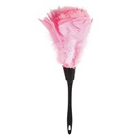 Duster Cleaning, MAGT 5 Colors Lightweight Soft Turkey Feather Duster Brush With Black plastic Handle Home Furniture Car Cleaning Tools (Pink)