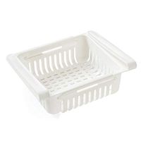 Pinleg Stretchable Pull-Out Refrigerator Storage Box Holder Food Organizer Drawer Shelf Proper Rack Home Organizer (White)