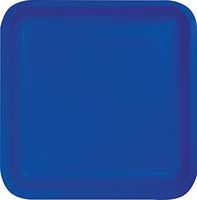 Creative Converting 463147 Dinner SQ. DD Plates, 9", Cobalt