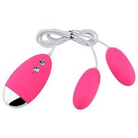 Yhua Female 12 Frequency Wired Control Double Bullete Vib'rat'ing E'gg Body T'ool - Pink