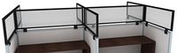18" Polycarbonate Cubicle Mounted Privacy Panel with Small Brackets