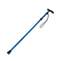 Leyeet Adjustable Folding Cane Collapsible Portable Anti-Skid Hand Walking Stick w/Comfortable T Handle (Color : Blue)