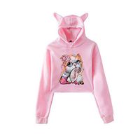 Womens Cat Pullover Casual Loose Fit Sweatshirt Hoodies Dress Clothing Tops Shirt Blouse