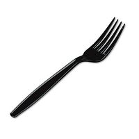 Dixie Plastic Cutlery - Plastic Cutlery, Heavyweight Forks, Black, 1000/Carton by Dixie