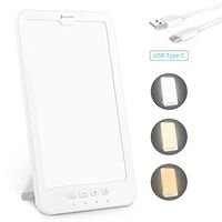 Light Therapy Lamp, HOSOME 10,000 Lux LED Sunlight Lamps with Bright White/Natural/Warm Lights, USB Type-C Powered UV Free Energy Light with 4 Timer Settings & Memoryfunction, Mother's Day Gift