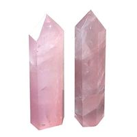 Meidexian8888 2Pcs Pink Quartz Crystal,Natural Rock 2Pcs Pink Quartz Crystal 40-50mm Wand Point Healing Mineral Stone (pink)