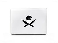 DecalGalleria - Chef Double Knifes Kitchen Decal Sticker for MacBook, MacBook Pro and MacBook Air 11, 12, 13, 15, 17 inch