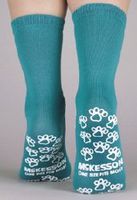 SLIPPER PAW PRNT TEAL 1SZ 96PR/CS MCK BRAND