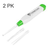 Eutuxia Ear Pick with LED Light. Earpick Earwax Cleaning & Removal Tool, Curette. Comes with 3 Sizes: Basic, Small & Tweezers. Store Extra Extensions in The Rear. Better Accuracy & Precision. [2 PK]