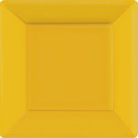 Sunshine Yellow Square Paper Plates |10" | Pack of 20 | Party Supply