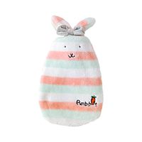 Hacoly Hot Water Bottle Rabbit Bunny Baby Kids Hot Water Bag with Rabbit Plush Cover Hand Foot Warmer Heat Up Portable Reusable Therapy Heating Pad Chrismas Gift 350ml-Orange