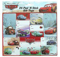 Disney Pixar CARS Gift Tags adhesive set - 24pcs peel n stick stickers [Toy]