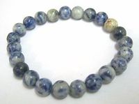 CRYSTALMIRACLE Excellent Sodalite Gemstone Power Beaded Bracelet Psychic Energy Crystal Healing Fashion Jewelry Gift Wellness Positive Energy Concentration Wicca Success Prosperity