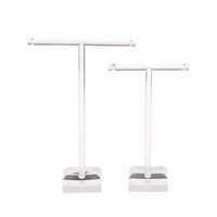 RUZYY 2 Pieces/Set Earrings Shelf Jewelry Display Rack T Shape Stand Show Charms Universal Professional Showcase Boutique - Transparent
