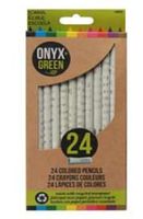 Onyx and Green 24 Pack of Colored Pencils, Pre-Sharpened, Made from Recycled Newspaper (8002)