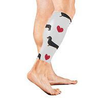 Dachshund Dog Heart Paw Footprint Calf Compression Sleeve Breathable Leg Socks for Unisex Runner Travelers, Calf Guard for Running, Traveling and Outdoor Sports 1 Pair