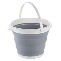 Ahyuan Collapsible Water Bucket Multifunction Foldable Round Tub Water Pot Portable Water Pail Space Saving Water Container for RV, Camping, Marine, Outdoor Activities and Home (Gray)
