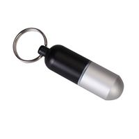 Aluminum Alloy Water-proof Air-tight Large Volume Pill Fob Pill Case Pill Box Pill Holder with Keychain (Black)