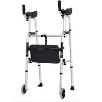CHAIR Medical Rehab Chair, Wheelchair,Lightweight Folding Adjustable Pedestrian Driving Medical, Elderly Double-Armed Walker Aluminum Alloy Disabled Walker Fitness Equipment,A,B