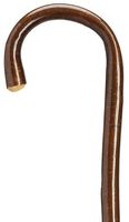 Walking Cane - Ladies crook handle, imported genuine English hazelwood-golden color, naturally tapered shaft, 36" long with rubber tip.