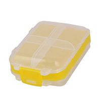 uxcell Plastic Camping 8 Compartments Medicine Capsule Pill Container Storage Box Case Yellow