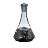 Opulence - Nebulizing Essential Oil Diffuser for Aromatherapy with Black Marble Ceramic Base and Black Hand-Blown Glass with Touch Sensor Light Switch - No Heat, No Water, No Plastic