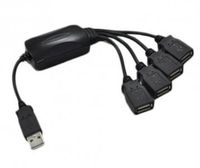 VIBE Axcess 4-Port USB 2.0 Breakout Hub (Black) - Turn One USB Port into Four!