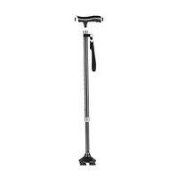 WXQ-XQ Crutches, Illuminated, Aluminum, Four-Sided Multi-Purpose Crutches, Adjustable Length, Telescopic, Used by The Elderly,Black