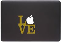 Yadda-Yadda Design Co. Apple Love Sculpture- MacBook or Laptop Decal (Matte Gold)