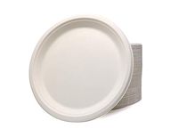 Eskay Compostable 9 Inch White Plates - Eco-Friendly 125 Count Made from Bagasse Sugarcane Fiber